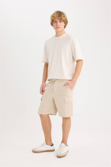 Regular Cargo Cotton Bermuda Shorts