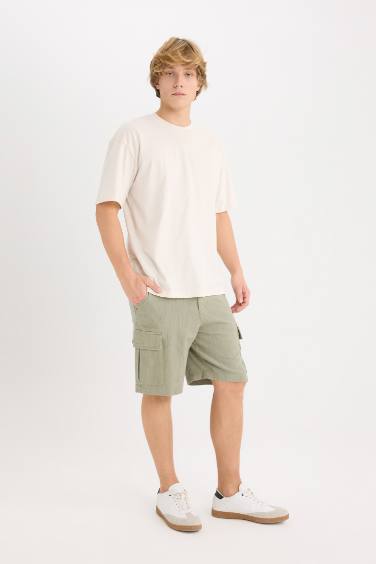 Regular Cargo Cotton Bermuda Shorts