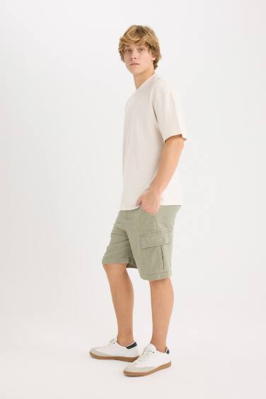 Regular Cargo Cotton Bermuda Shorts