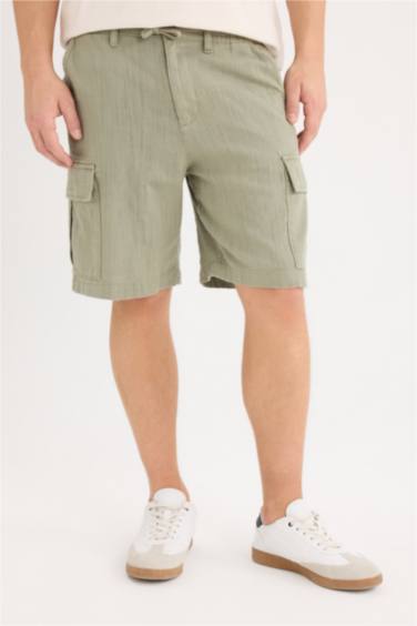 Regular Cargo Cotton Bermuda Shorts