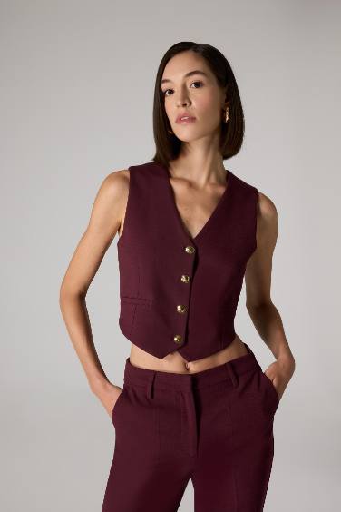 Sorbe x DeFacto Regular Fit V Yaka Düğmeli Blazer Yelek