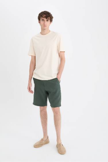 Regular Fit linen Bermuda