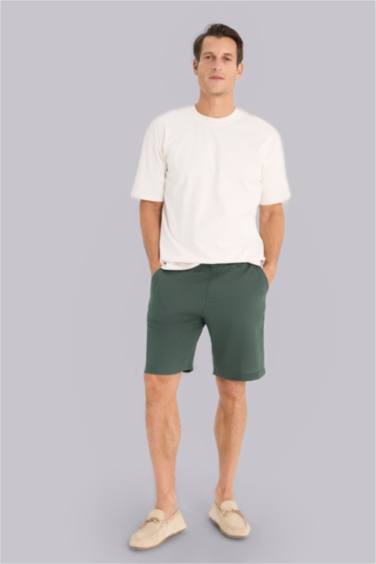 %100 Keten Yazlık Bermuda Şort