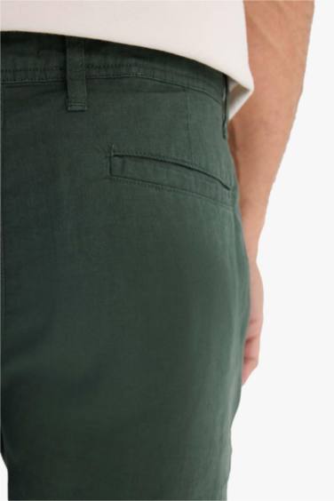 %100 Keten Yazlık Bermuda Şort - Görsel 6