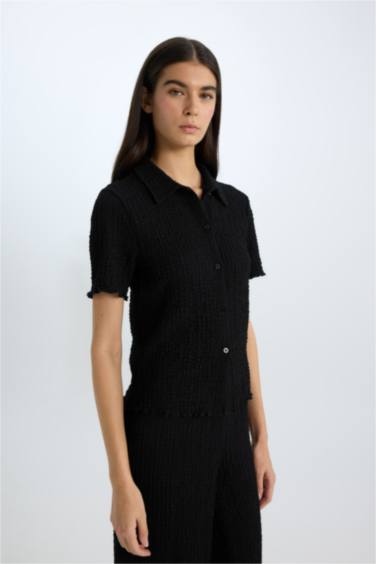 Slim Fit Polo Collar Short Sleeve T-Shirt