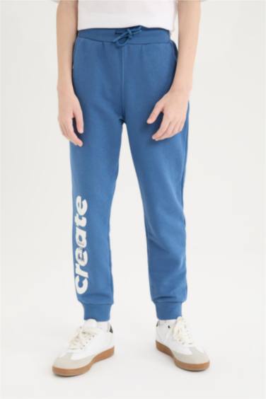 Erkek Çocuk Beli Paçası Lastikli Cepli Baskılı Eşofman Altı