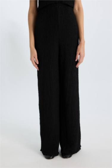 Брюки Wide Leg из жатой ткани