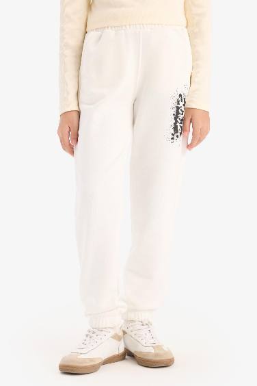 بنطلون سويت بانتس بناتي جوجر بأستك من تحت مطبوع