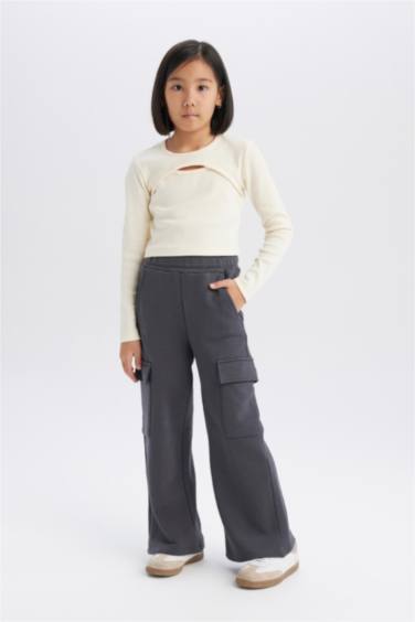 Pantalon de survêtement à poches cargo pour fille