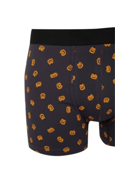 Regular Fıt Bal Kabağı Baskılı 3'lü Boxer