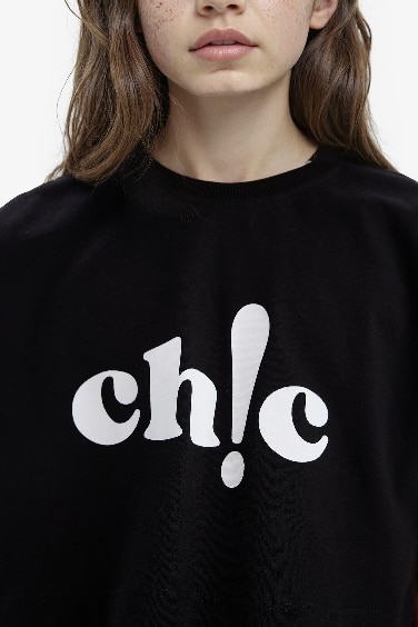 Girl Crew Neck Slogan Printed Short Sleeve T-shirt