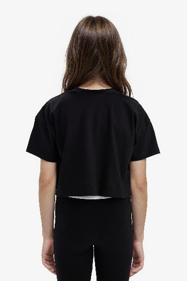 Girl Crew Neck Slogan Printed Short Sleeve T-shirt