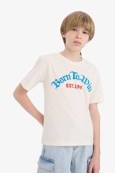 Boy Regular Fit Crew Neck Printed T-Shirt