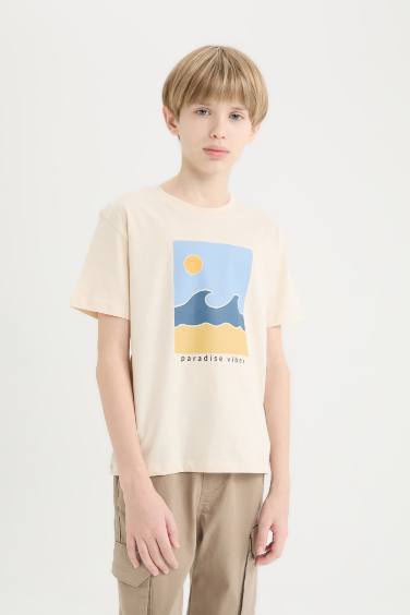 Boy Crew Neck Printed Short Sleeve T-Shirt