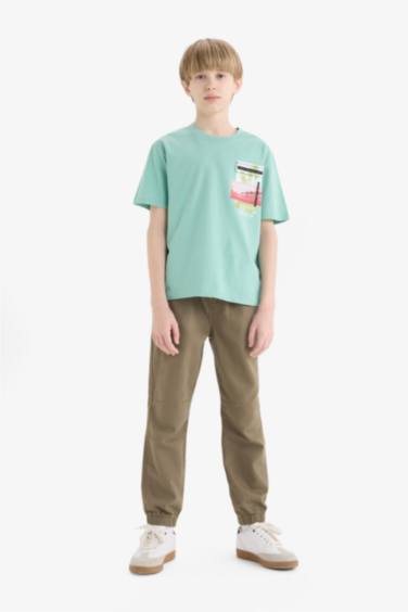 T-shirt imprimé à col rond et manches courtes pour garçon