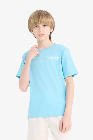 Boy Crew Neck Printed Short Sleeve T-Shirt