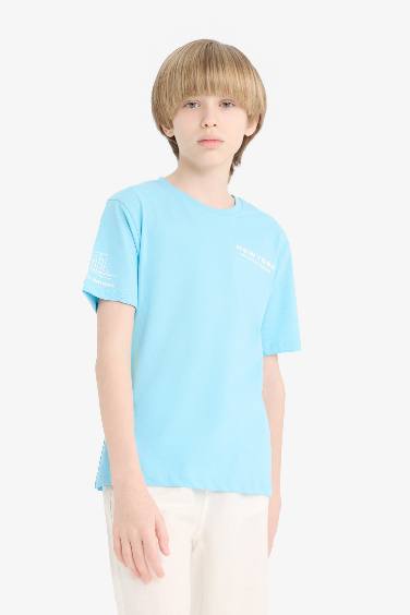 Boy Crew Neck Printed Short Sleeve T-Shirt