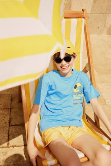 Boy Regular Fit Crew Neck Printed Short Sleeve T-Shirt