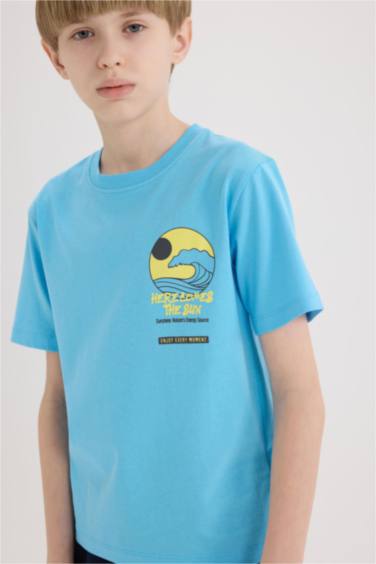 Boy Regular Fit Crew Neck Printed Short Sleeve T-Shirt