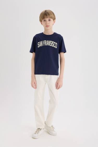 T-shirt imprimé à col rond et manches courtes pour garçon