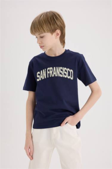 T-shirt imprimé à col rond et manches courtes pour garçon