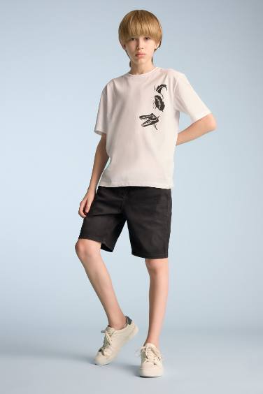 Boy Regular Fit Crew Neck Printed Short Sleeve T-Shirt
