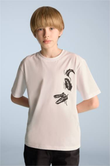 Boy Regular Fit Crew Neck Printed Short Sleeve T-Shirt