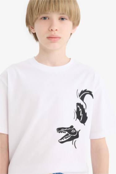 Boy Regular Fit Crew Neck Printed Short Sleeve T-Shirt