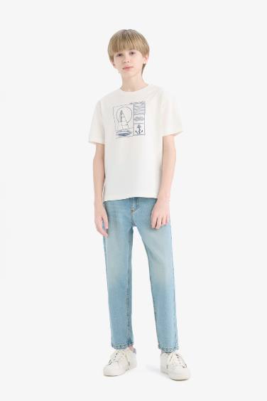 Boy Crew Neck Printed Short Sleeve T-Shirt