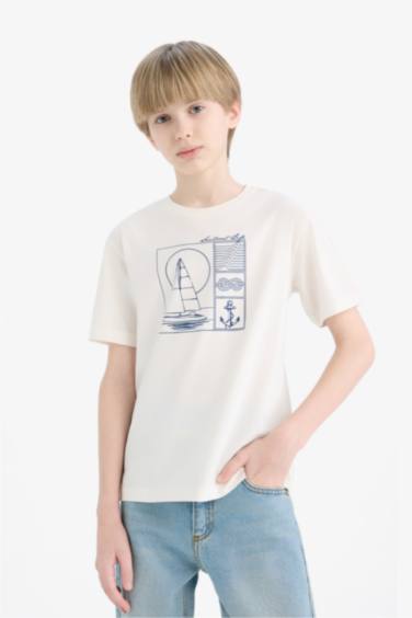 Boy Crew Neck Printed Short Sleeve T-Shirt