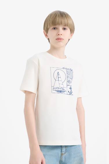 Boy Crew Neck Printed Short Sleeve T-Shirt