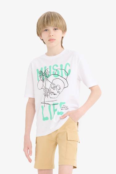 Boy Regular Fit Crew Neck Printed T-Shirt
