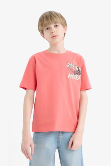 تيشيرت اولادي نص كم مطبوع قصة عادية برقبة مستديرة