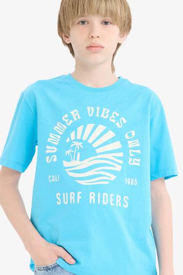 Boy Regular Fit Crew Neck Printed T-Shirt