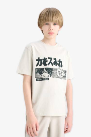 Boy Regular Fit Crew Neck Printed T-Shirt