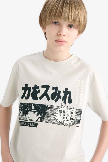 Boy Regular Fit Crew Neck Printed T-Shirt