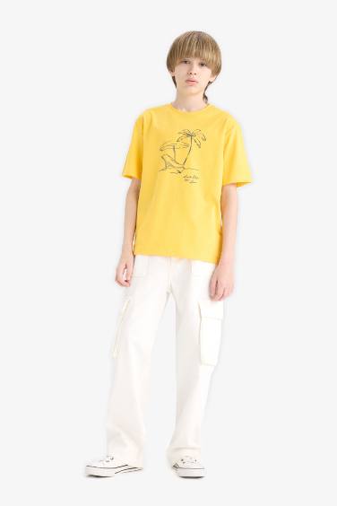 Детская футболка Regular Fit с круглым вырезом и принтом, короткий рукав для мальчиков