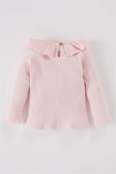 Сәби Қыз үлкен жаға ұзын жеңді Ұзын жеңді футболка