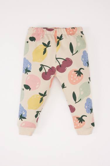 Baby Gir Fruit Patterned Sweatshirt Sweatpants 2 Piece Set