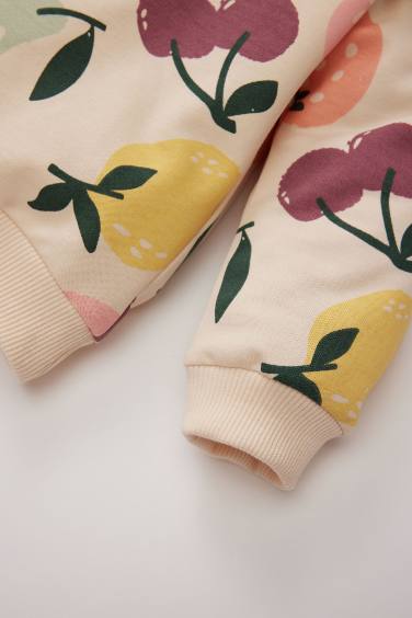 Baby Gir Fruit Patterned Sweatshirt Sweatpants 2 Piece Set