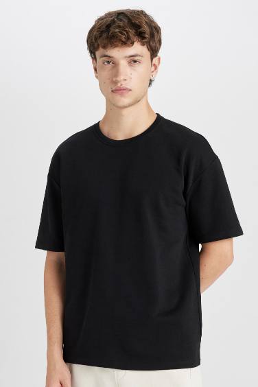 Boxy Fit Crew Neck Basic T-Shirt