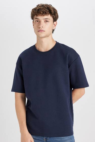 Boxy Fit Crew Neck Basic T-Shirt