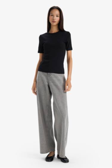 Базовая футболка кашкорсе Slim Fit с круглым вырезом и коротким рукавом