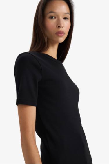 Базовая футболка кашкорсе Slim Fit с круглым вырезом и коротким рукавом