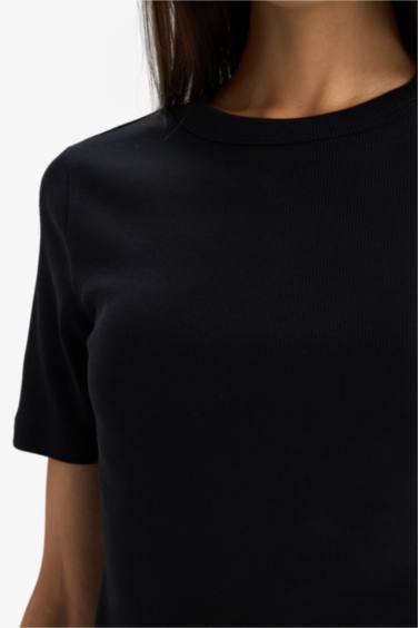 Базовая футболка кашкорсе Slim Fit с круглым вырезом и коротким рукавом