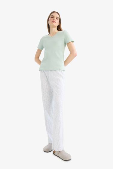 Fall in Love Regular Fit Top Bottom 2 Piece Pajama Set