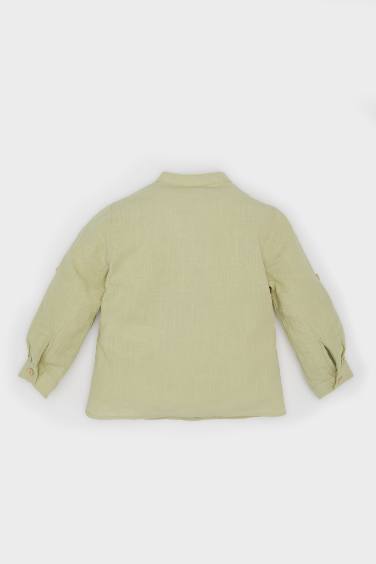 قميص ولادي بوبلين ردن طويل قصة عادية