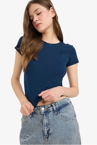 Fitted Rib Short Sleeve T-Shirt