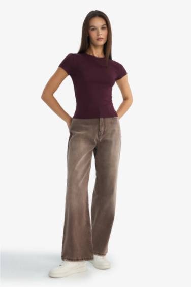 Футболка в рубчик Fitted с коротким рукавом