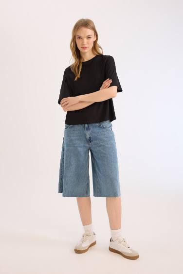 T-shirt épais à col rond et coupe ample